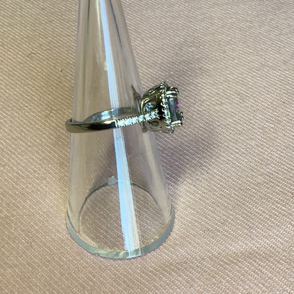 FINAL SALE PRICE Marked 925 Silver Mystic & White Topaz Ring - Picture 5 of 8